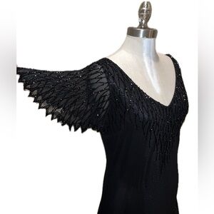 Gorgeous beaded slip dress witchy black dress